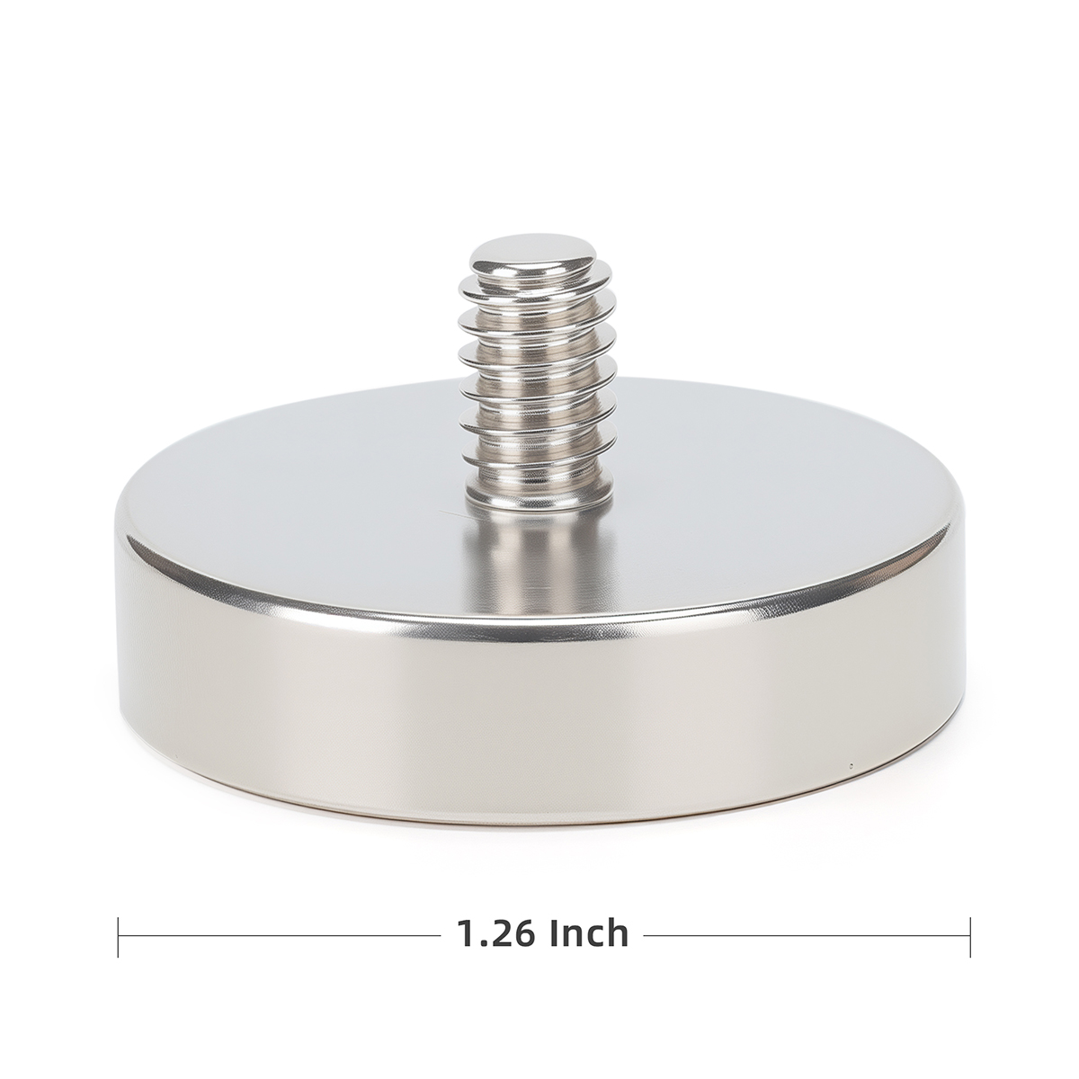 1.26 inch Rare Earth Neodymium Pot Magnets #1/4-20 Thread Male Stud